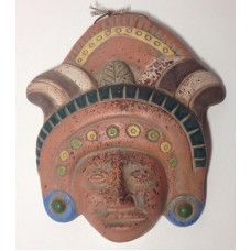 Aztec Mayan Warrior Chief Southwestern Terra Cotta Hanging Decor Tribal Mask    123279895934